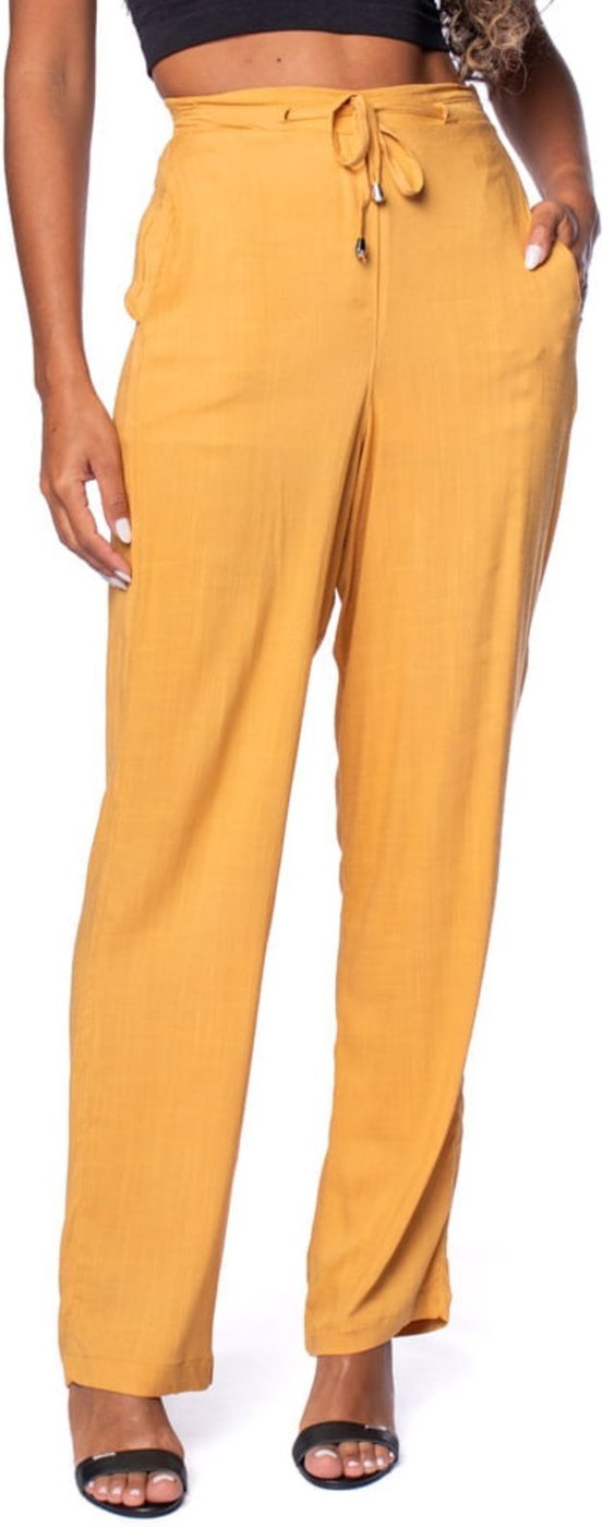 Calça Feminina Giraffe em Viscose Reta com Cordão