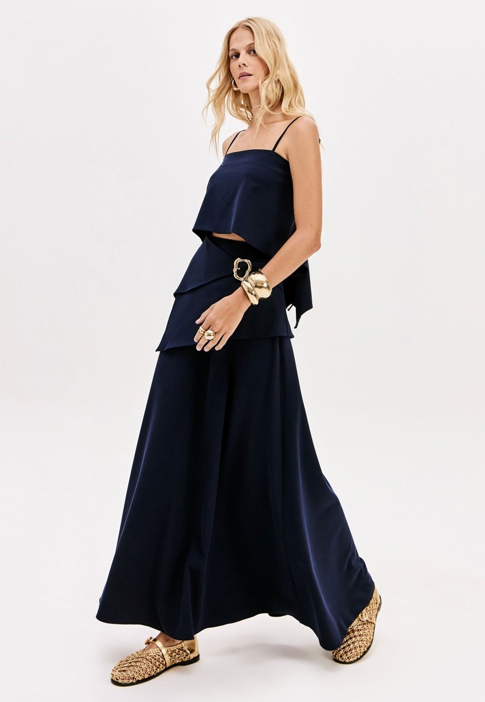 Imagem principal Regata Cropped Frente Única Lança Perfume Reta de Alça Azul-Marinho azul marinho Lança Perfume azul marinho