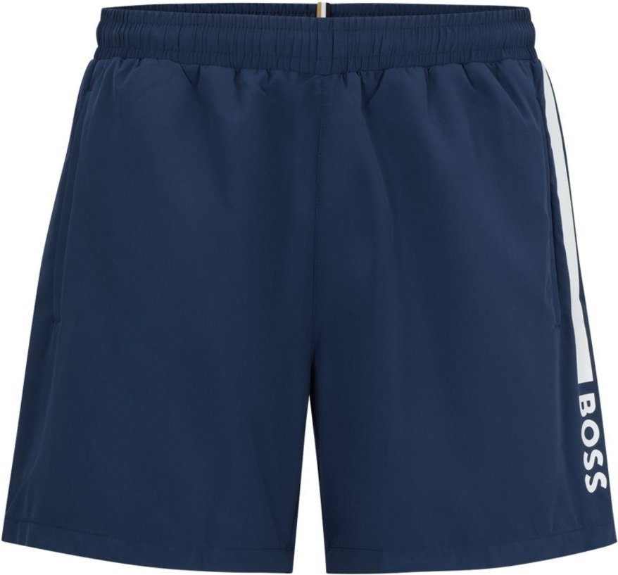 Imagem principal Shorts de banho de secagem rápida com listra e logo Azul-Marinho - EG - XL Boss azul marinho Boss azul marinho