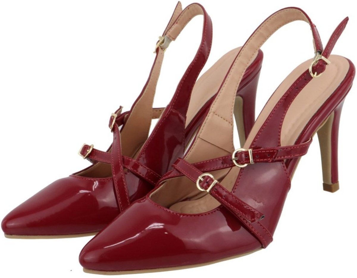 Scarpin Feminino Salto Alto Verniz Marsala 6020