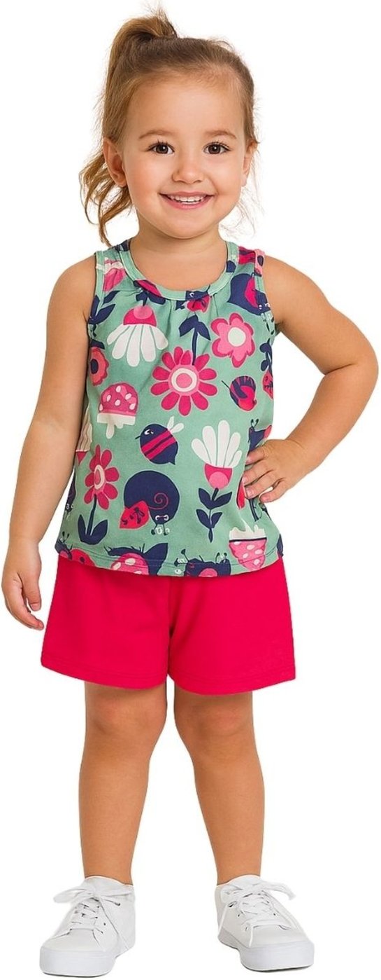 Infantil - Conjunto 2pçs Regata Kyly Flores Turmalina