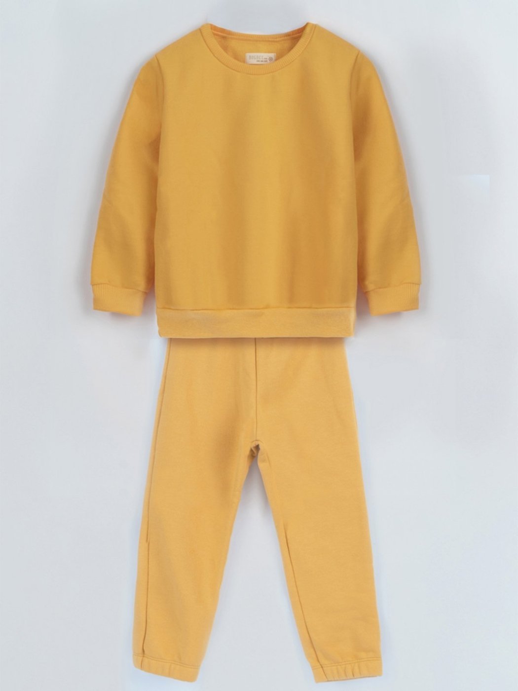 Imagem principal Infantil - Conjunto Bugbee Menina Liso Blusa Manga Comprida Gola Redonda Calça Moletom Felpado Gengibre amarelo Bugbee amarelo