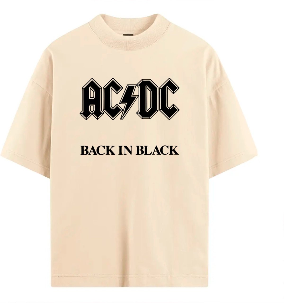 Imagem principal Camiseta Ousy Oversized AC DC Back in Black Vintage Unissex Off White off-white black ousy off-white black