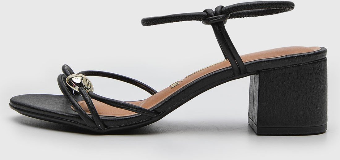 Sandália Feminina Vizzano Salto Grosso Baixo Preta