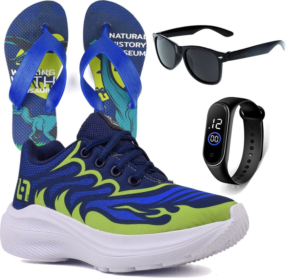 Imagem principal Infantil - Tenis Meninos Casual Marinho e + Chinelo Óculos e Relógio CALCADOS LGHT LIGHT verde CALCADOS LGHT LIGHT verde