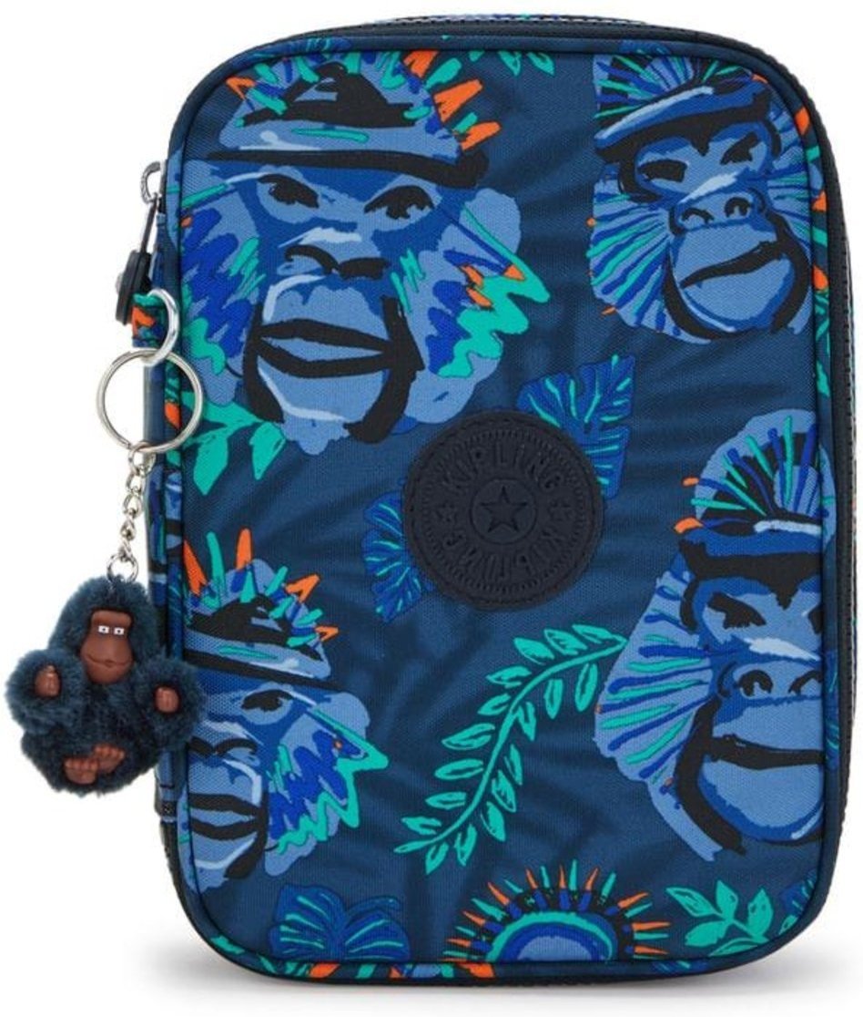 Imagem principal Infantil - Estojo Kipling 100 Pens Blue Monkey Fun Estampado azul blue Kipling azul blue