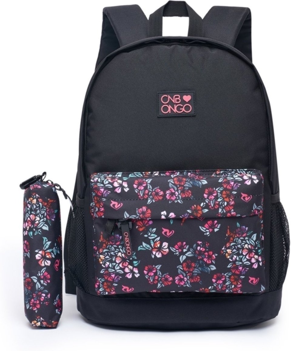 Kit Mochila De Costas Estojo Feminina Onbongo Bolsa Escolar Faculdade Viagem