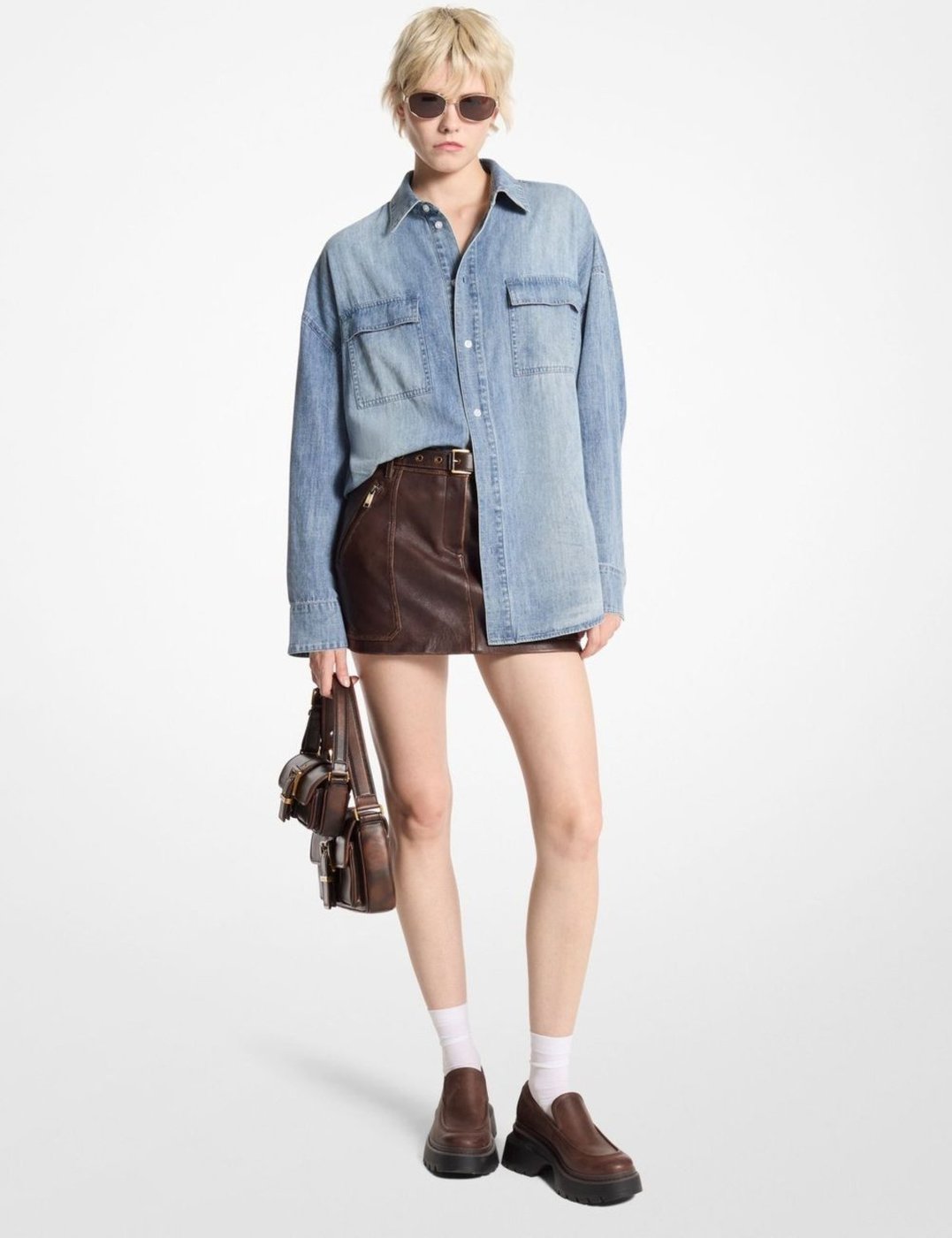 Imagem principal Camisa De Algodão Chambray Unissex Uf4409w1kq918 Michael Kors azul Michael Kors azul