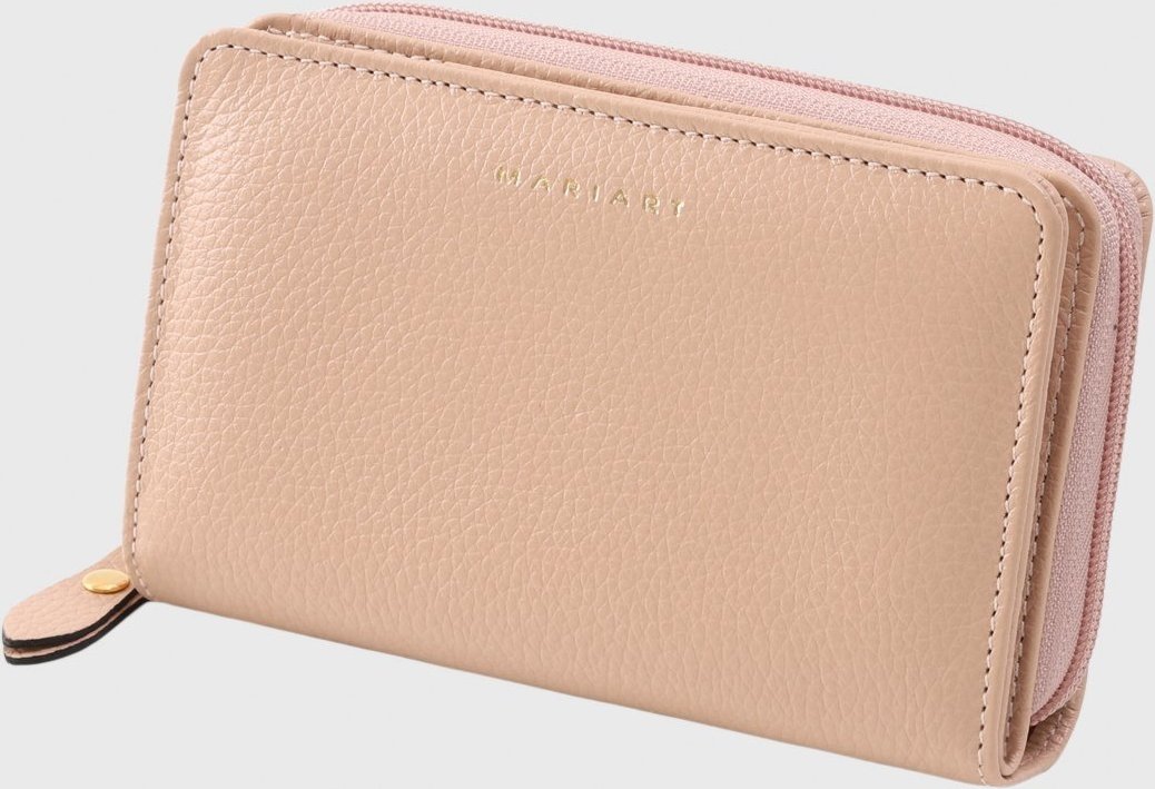Carteira de Couro Mariart 701 Creme