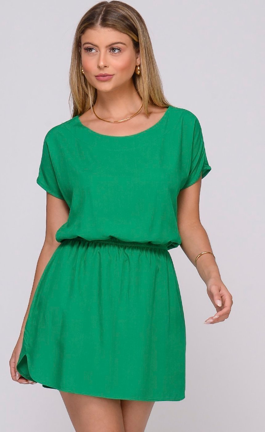 Imagem principal Vestido Curto M/C Elástico na Cintura Stela Bandeira BBonnie verde BBonnie verde
