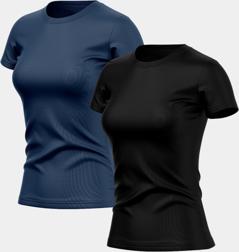 Imagem principal Kit 2 Camisetas Feminina Dry Fit Básica Lisa Proteção Solar UV Térmica Blusa Academia Esporte Camisa ADRIBEN multicolorido ADRIBEN multicolorido