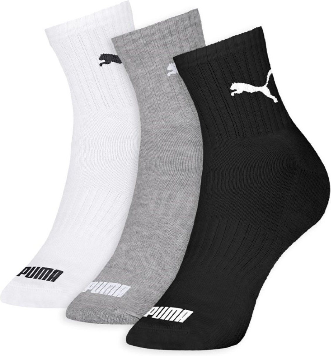 Imagem principal Kit 3 Pares De Meias Puma Masculinas Sapatilhas Cano Médio 4530 branco branco
