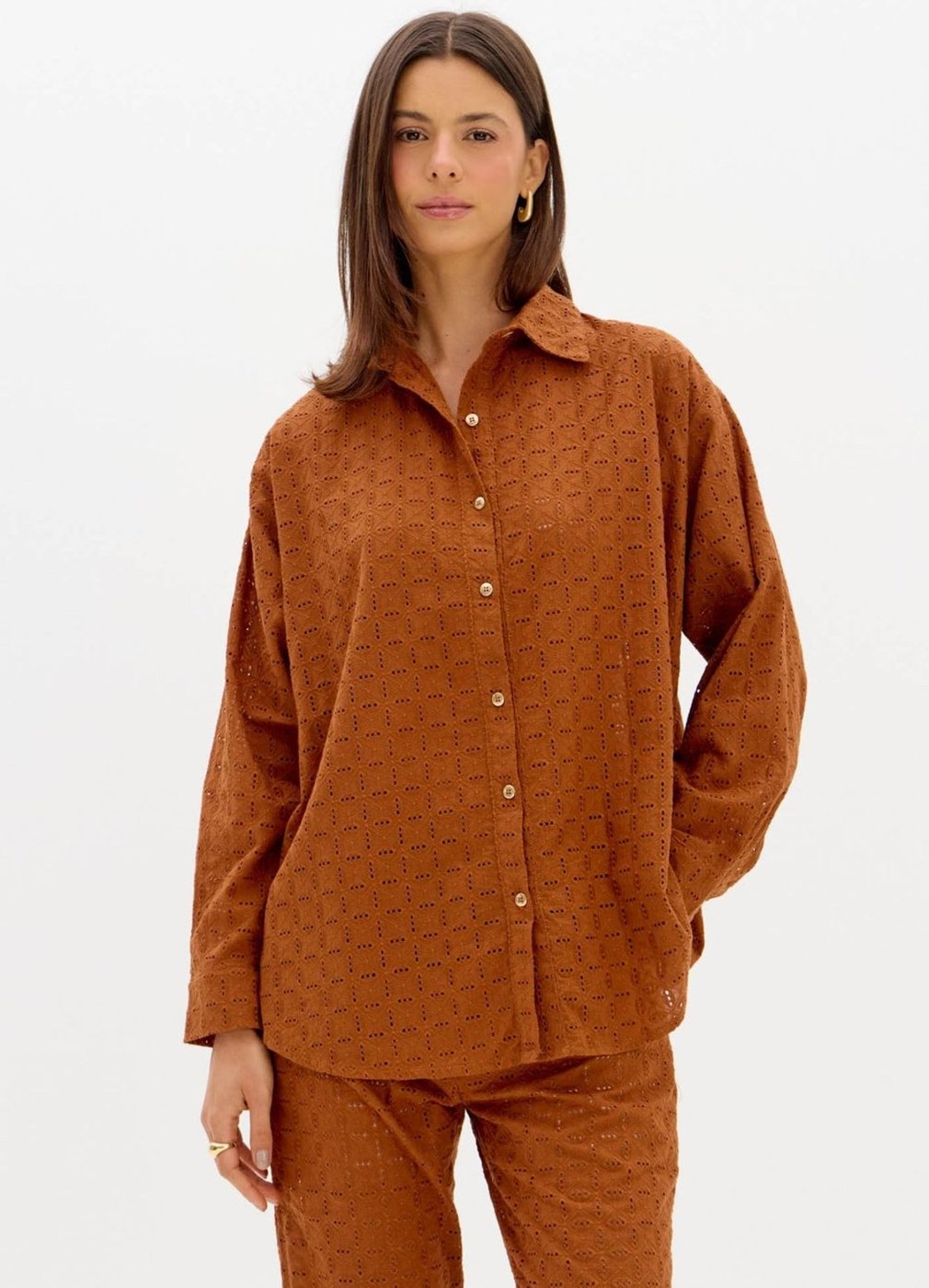 Imagem principal Camisa Oversized Manga Longa Lança Perfume marrom Lança Perfume marrom