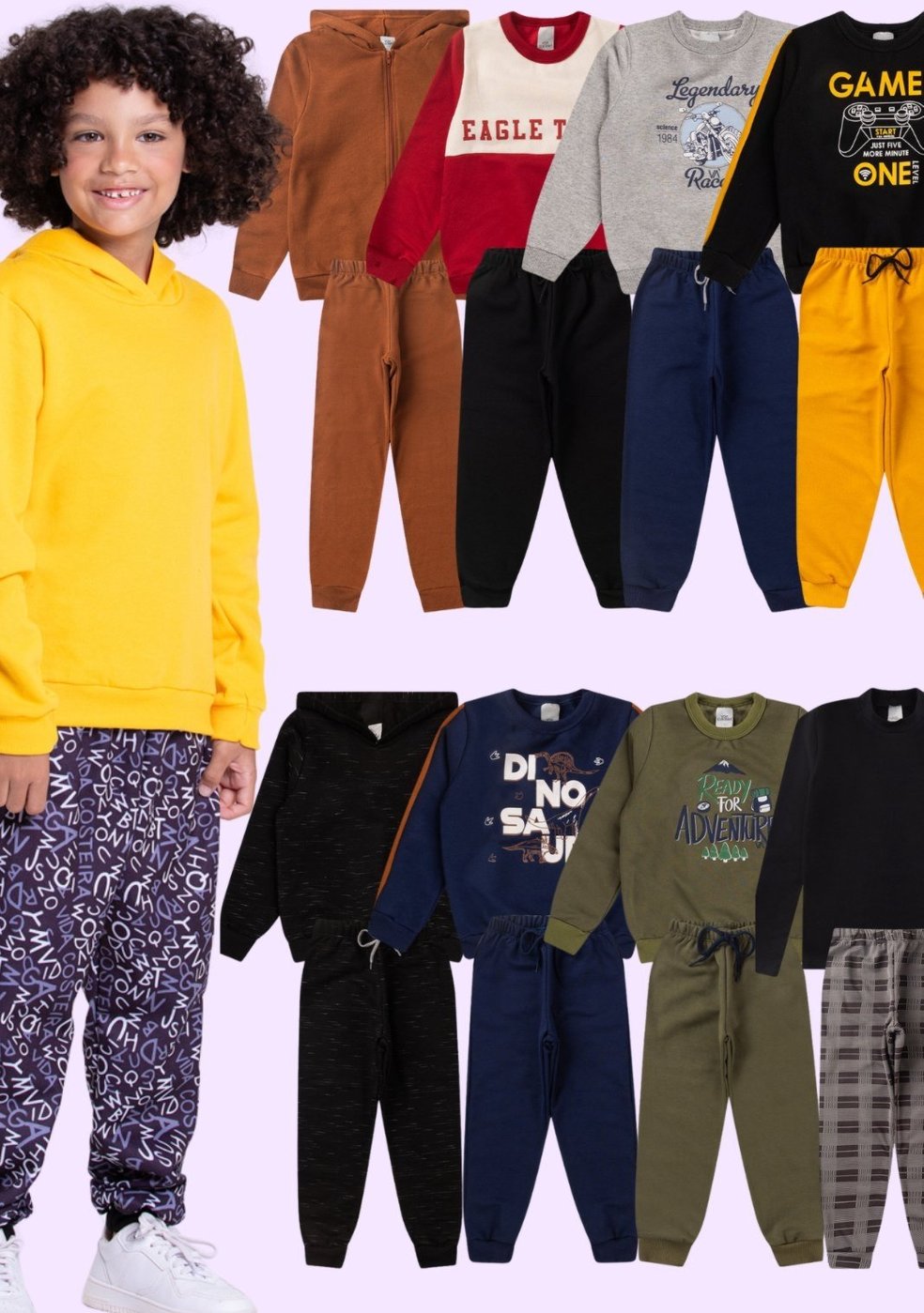 Imagem principal Infantil - Kit Sortido 4 Peças de Roupas Infantis Menino Inverno- 2 Casacos + 2 Calças VIDA COSTEIRA multicolorido VIDA COSTEIRA multicolorido