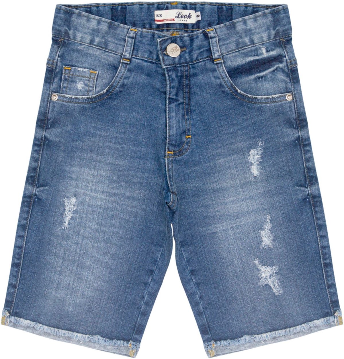 Imagem principal Infantil - Bermuda Juvenil Look Jeans Skinny Puídos Jeans azul Look Jeans azul