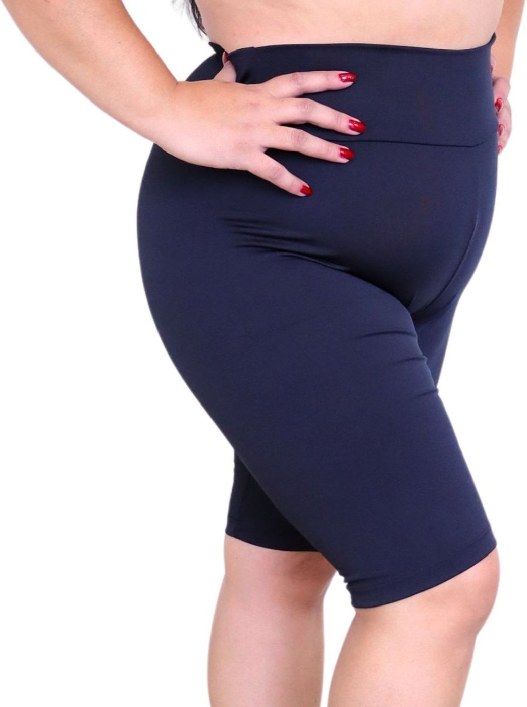 Bermuda Plus Size Heide Ribeiro Linha Silver Academia Preto