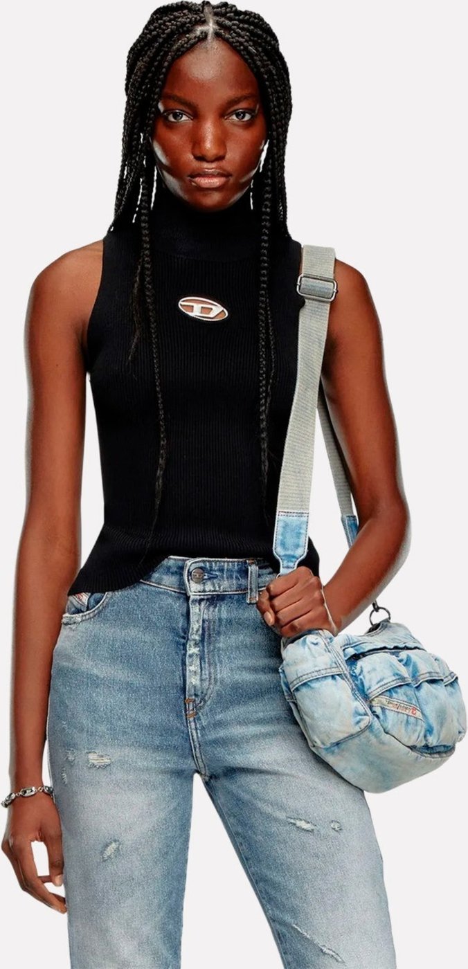 Imagem principal Regata Diesel Feminina Slim Fit 0Nervax-Top Knitwear Preta preto Diesel preto