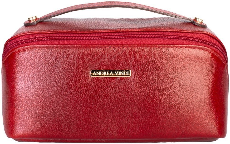 Necessaire de couro liso Athena 11x25x12,5cm