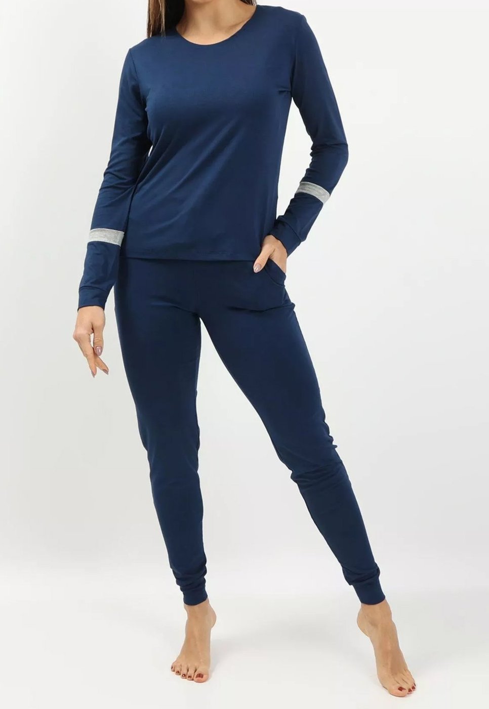 Imagem principal Pijama Maria Paes Marinho e Mescla preto Maria Paes preto