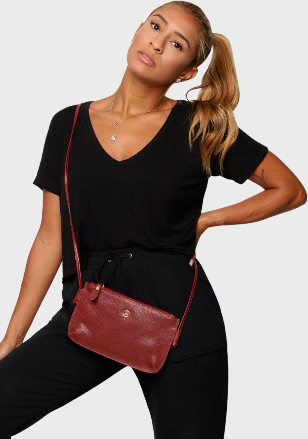 Bolsa Transversal Couro Mariart 201MRT Cereja