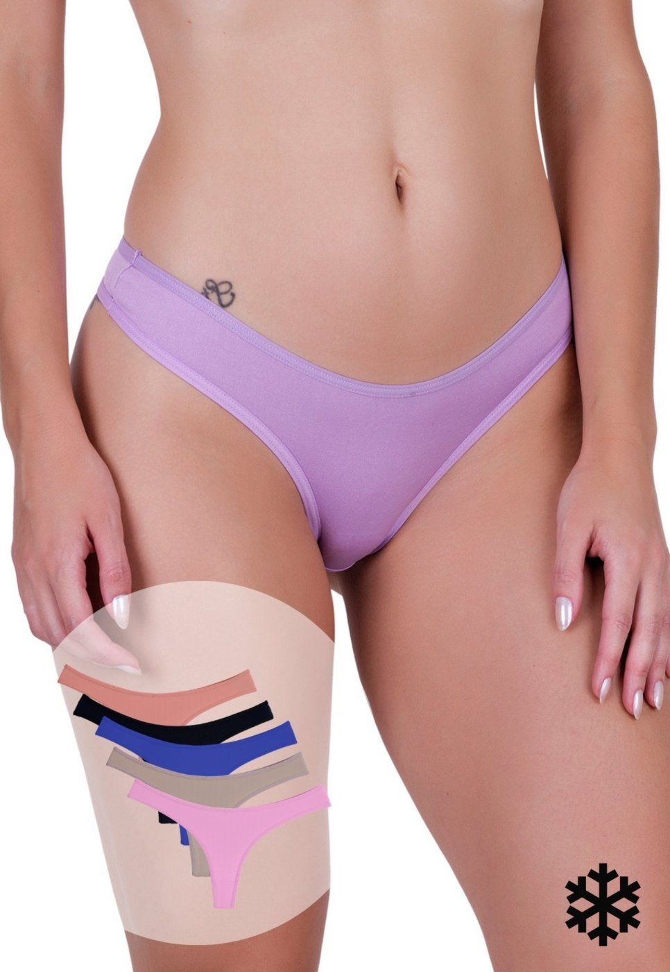 Imagem principal Kit 5 Calcinhas Femininas Tanga Fio Dental Microfibra Disfarce Concept Lingerie multicolorido Concept Lingerie multicolorido