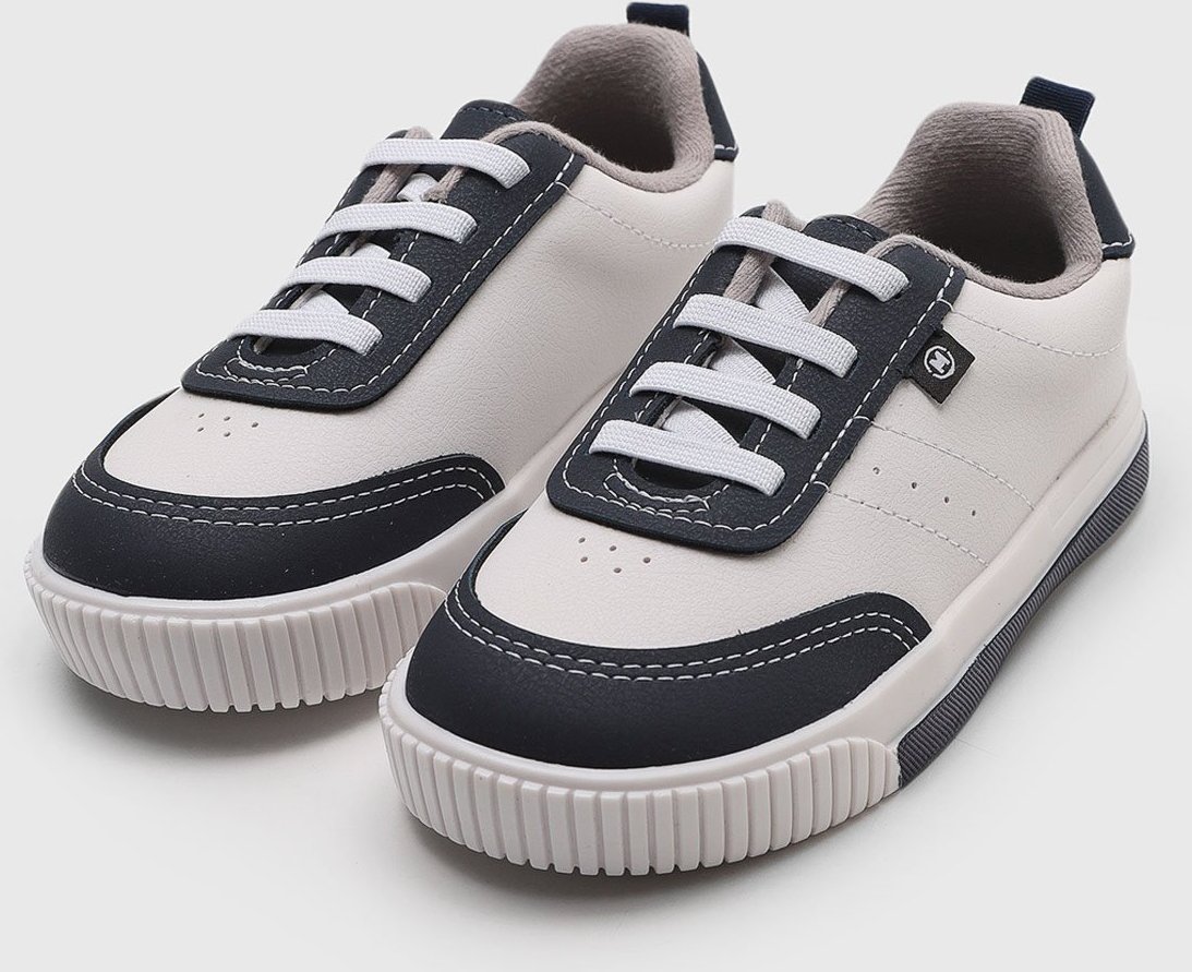 Imagem principal Infantil - Tênis Molekinho Recortes Off-White e Azul-Marinho off-white white MOLEKINHO off-white white