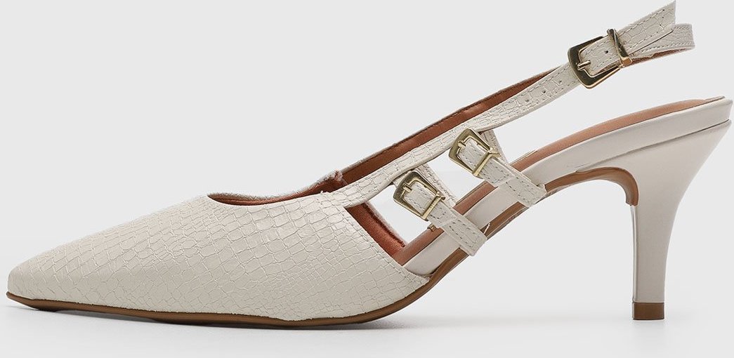 Imagem principal Scarpin Feminino Vizzano Salto Médio Texturizado Off-White off-white white VIZZANO off-white white