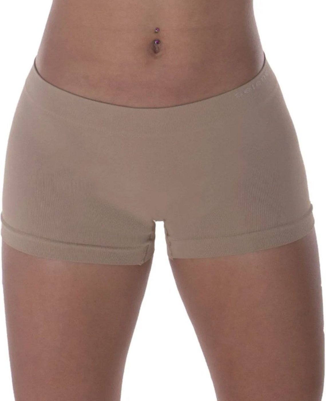 Imagem principal Calcinha Boxer Selene Sem Costura Feminina - Chocolate bege SELENE bege