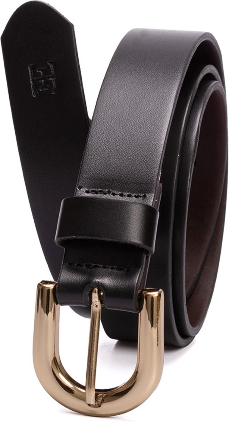 Cinto feminino em couro com fivela dourada na cor