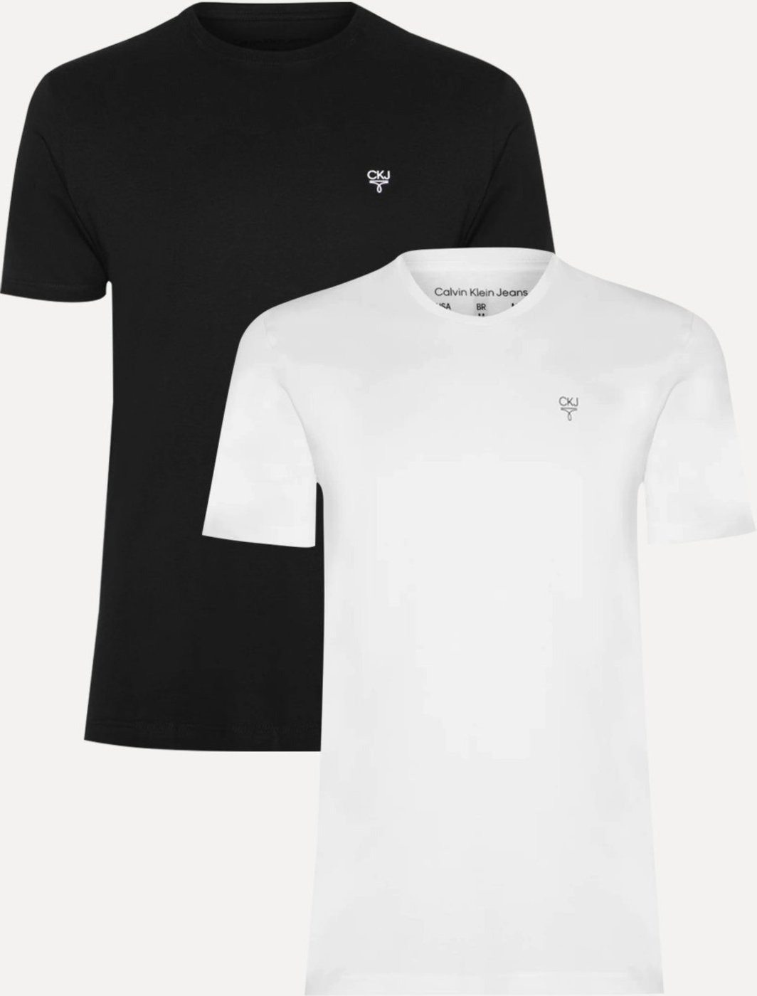 Imagem principal Kit Camisetas Calvin Klein Jeans Omega Logo Preta/Branca preto Calvin Klein preto