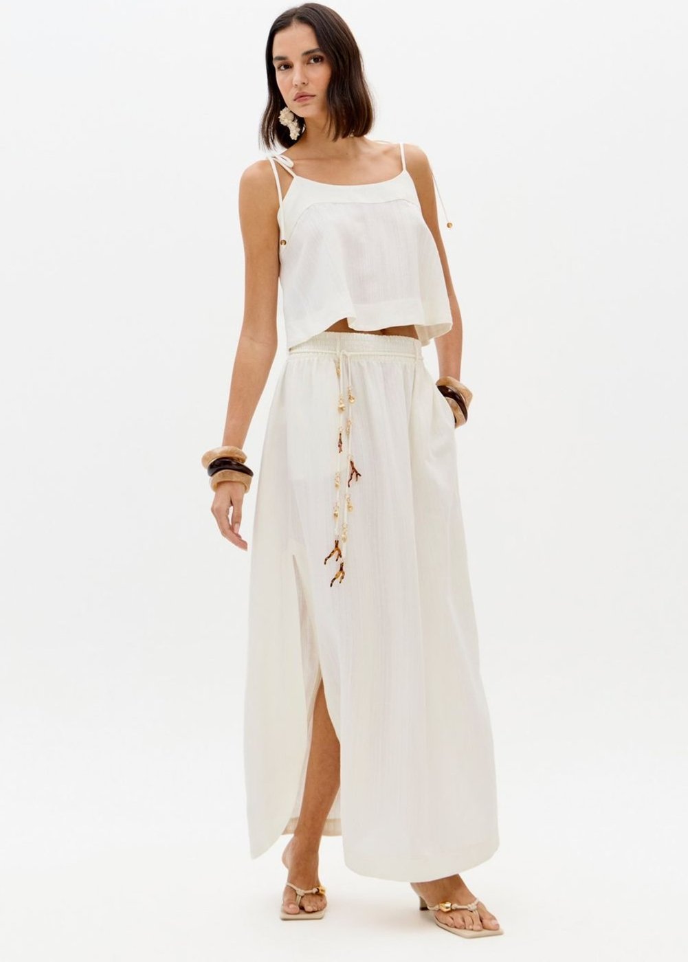 Saia Super Midi Com Linho