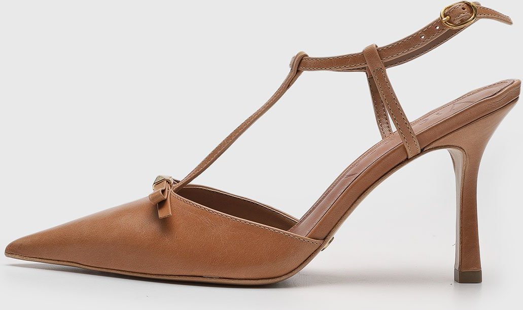 Imagem principal Scarpin Feminino Vicenza Salto Médio Tira T Caramelo marrom Vicenza marrom