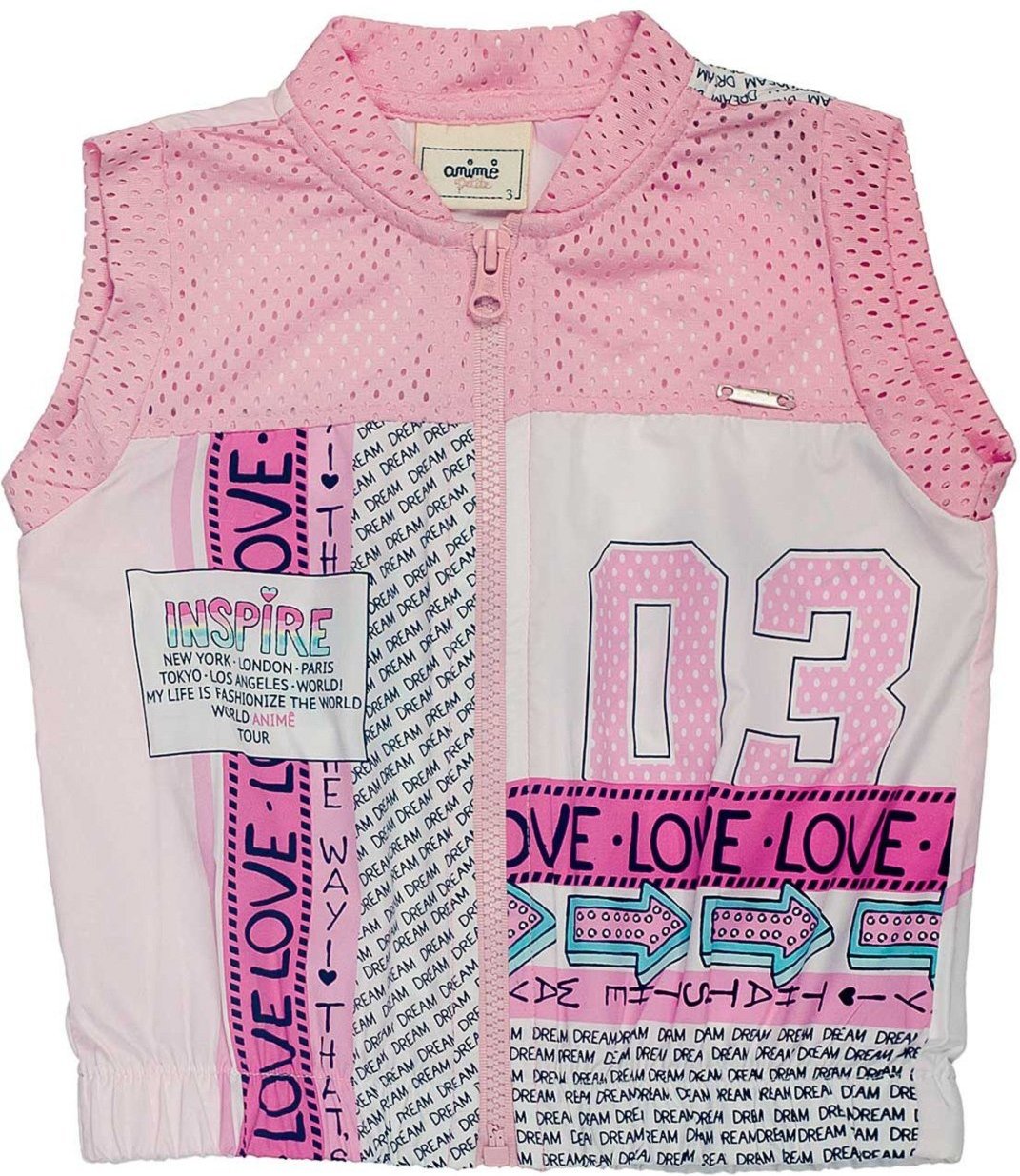 Infantil - Colete Corta Vento Love Animê 1