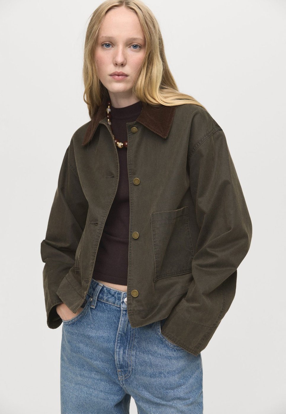 Jaqueta Feminina Mango Garden Escura