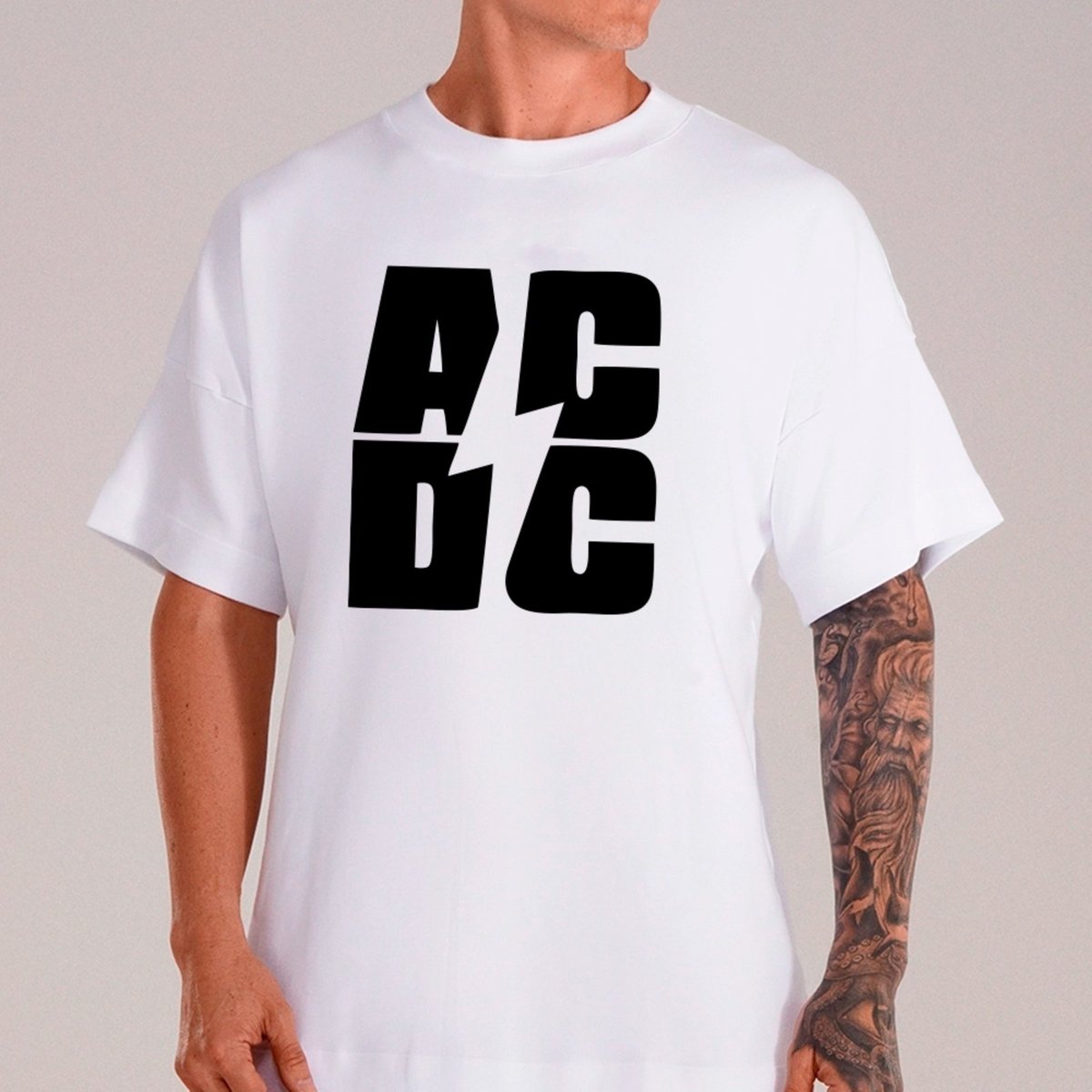 Imagem principal Camiseta Ousy Básica AC DC Logo Simples Rock And Roll Unissex branco ousy branco