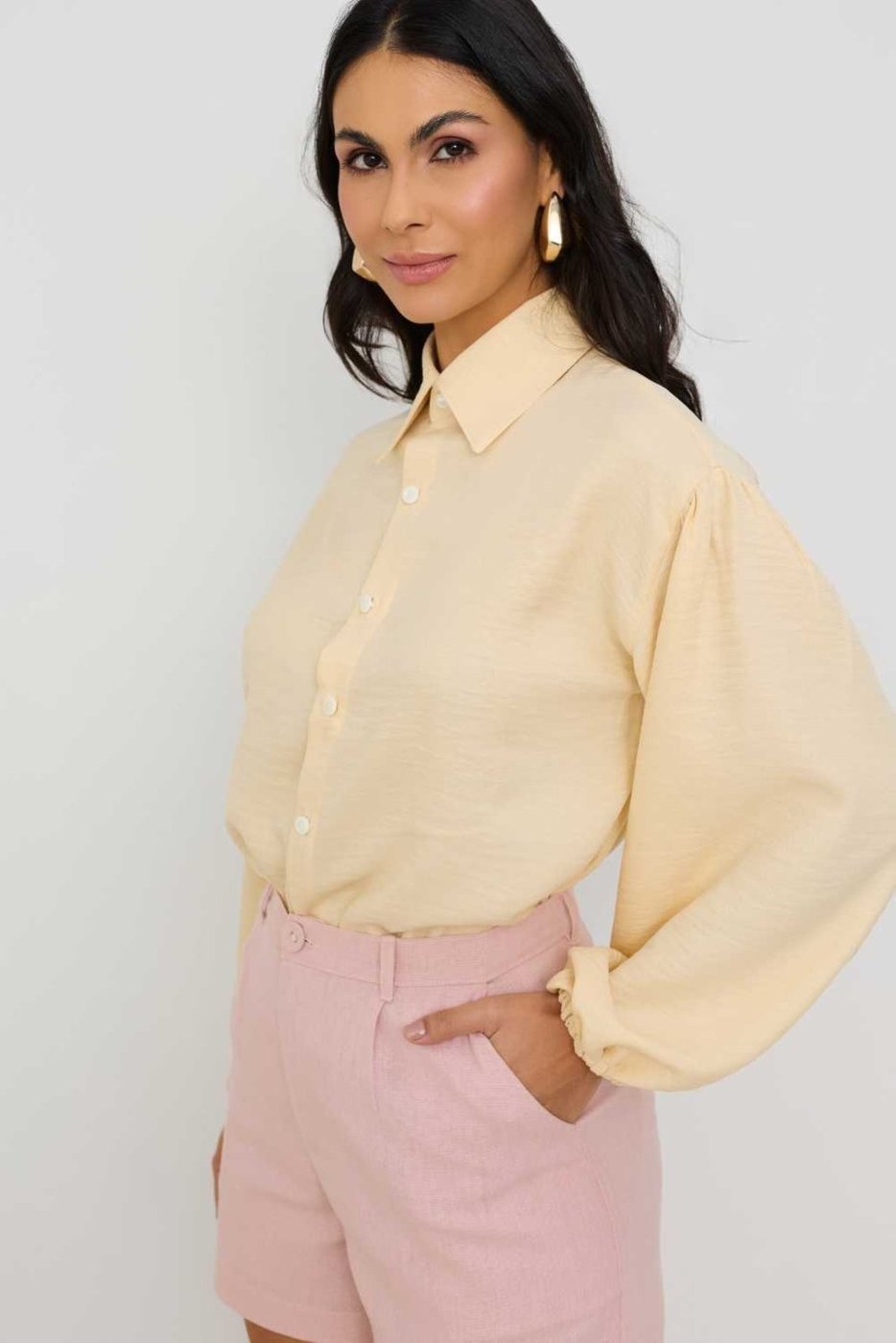 Imagem principal Camisa Vanibele Manga Longa bege Vanibele bege