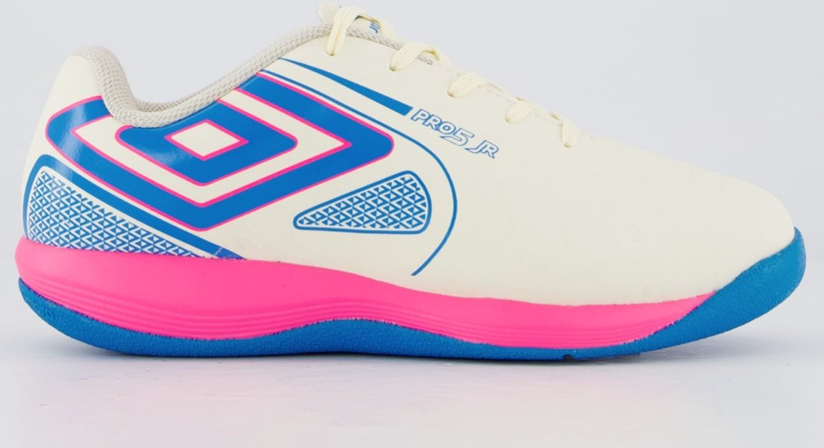 Imagem principal Infantil - Chuteira Umbro Pro 5 Futsal Juvenil Branca e Rosa branco rosa Umbro branco rosa