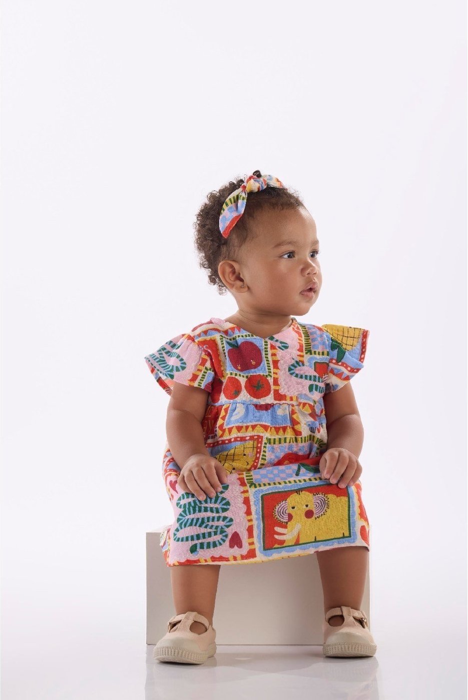 Imagem principal Infantil - Vestido para em Viscolinho Três e Já branco Três e Já branco