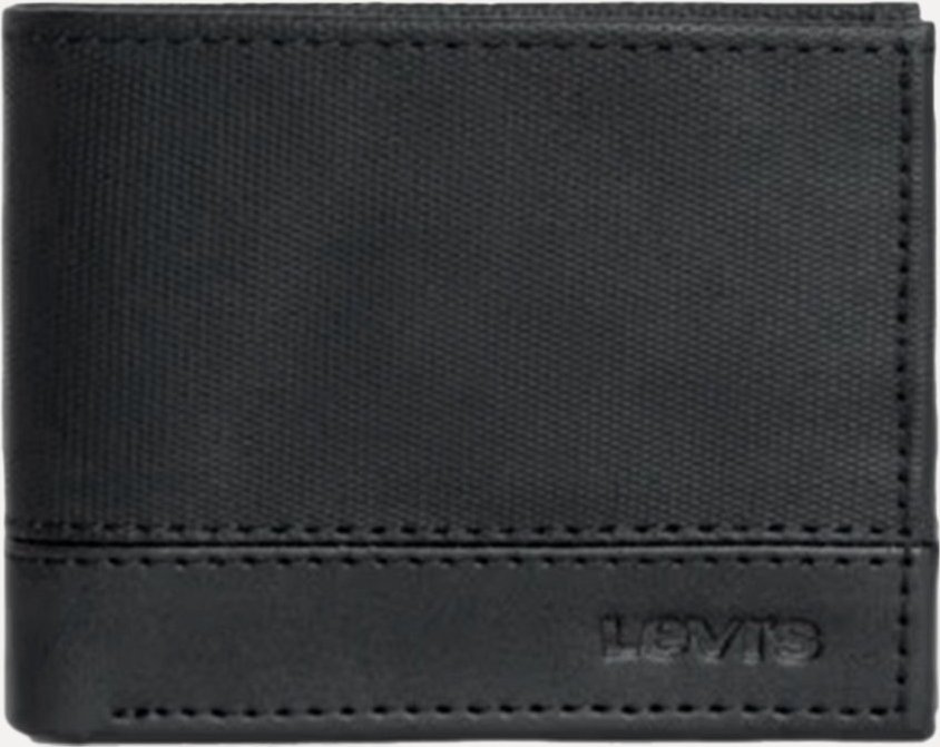 Imagem principal Carteira Levis Masculina Couro ID Bifold Texture Preta preto Levis preto