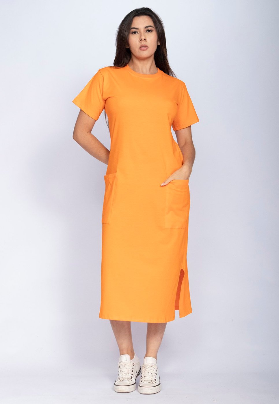 Vestido Cabanafree Midi Easy Algodão Manga Curta Summer