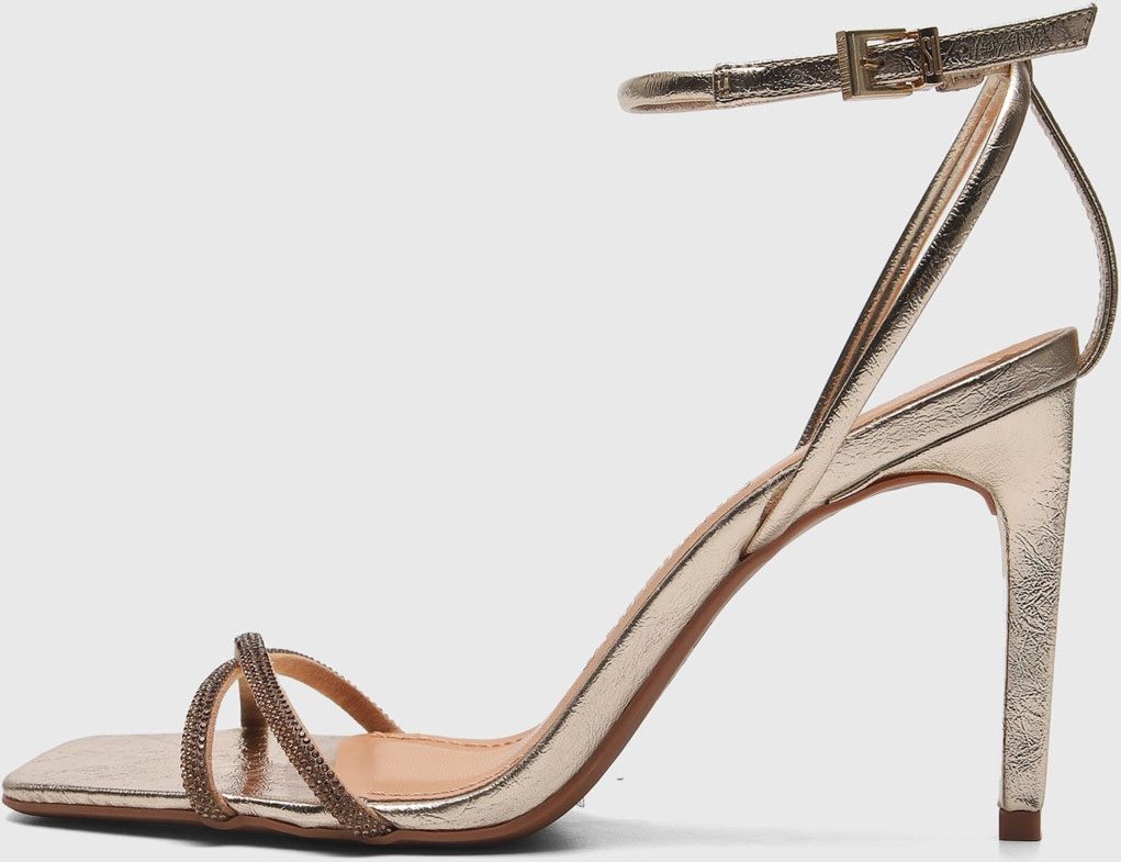 Sandália Santa Lolla Tira Hotfix Dourada