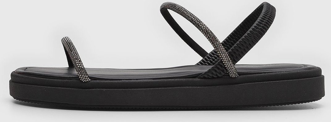 Rasteira Feminina Via Uno Tiras Finas Preta