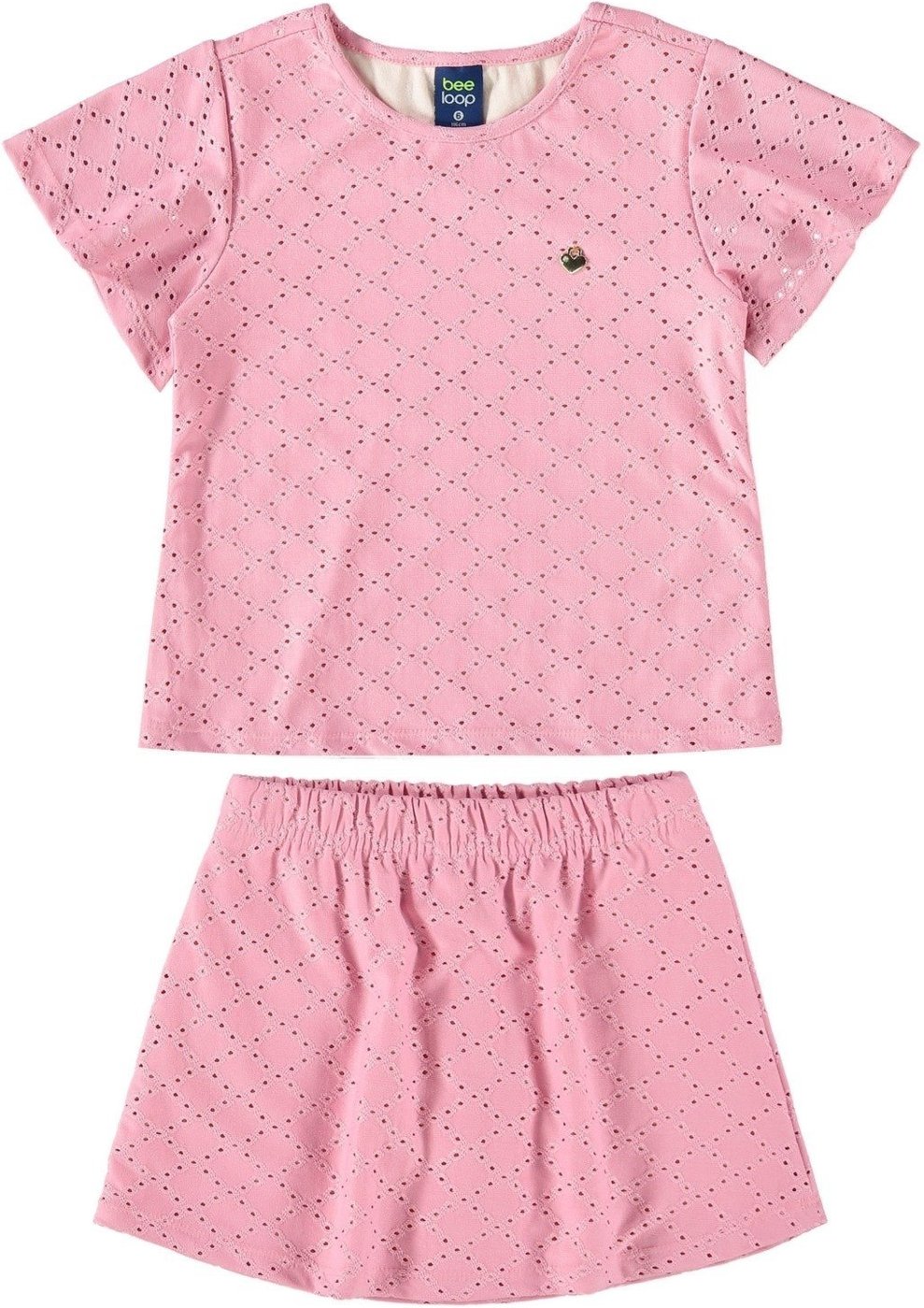 Imagem principal Infantil - Conjunto com Bata e Short-Saia para Menina Bee Loop rosa Bee Loop rosa