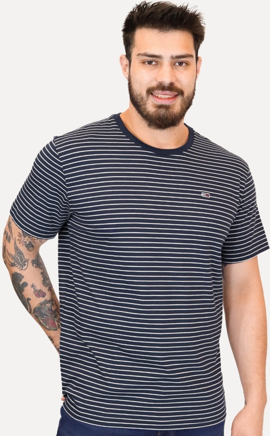 Imagem principal Camiseta Tommy Jeans Masculina Chest Logo Listrada azul marinho Tommy Jeans azul marinho