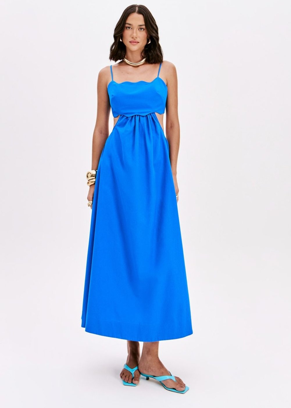 Vestido De Alças Super Midi