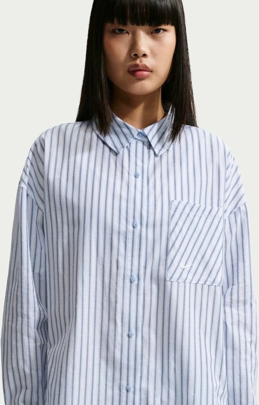Imagem principal Camisa Nike Sportswear Woven Manga Longa Feminina azul Nike azul