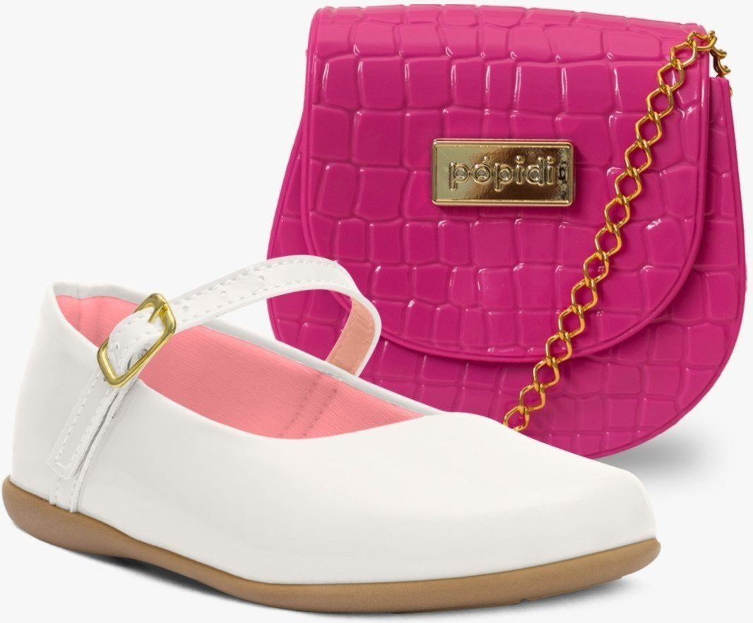 Imagem principal Infantil - Kit Bolsa e Sapatilha Feminina Rasteira Pópidi dourado Pópidí dourado