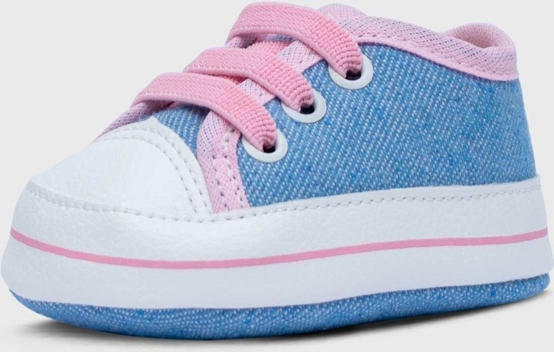 Imagem principal Infantil - Sapatinho Tenis Popidi Recem Nascido Calce Facil Star com Rosa jeans/rosa rosa Pópidí jeans/rosa rosa