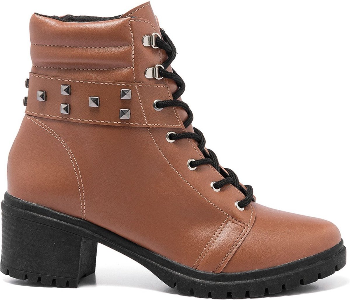 Coturno Stessy Shoes Bota Feminina Cano Baixo Salto Tratorada Estilosa