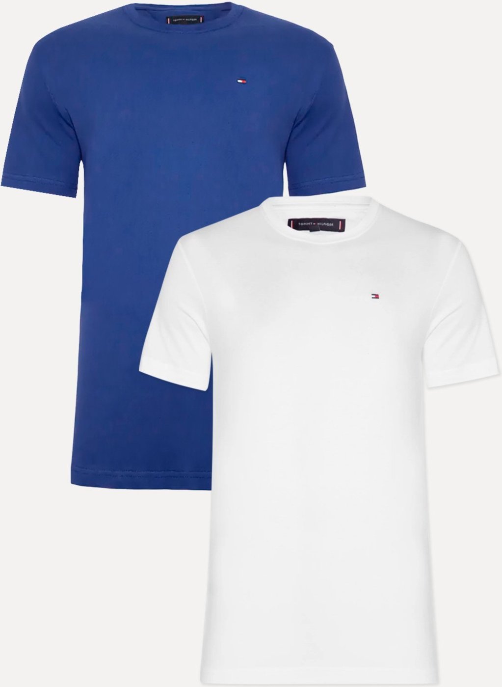 Imagem principal Kit Camisetas Tommy Hilfiger Masculina Essential Branca/Azul Royal 2UN branco azul Tommy Hilfiger branco azul